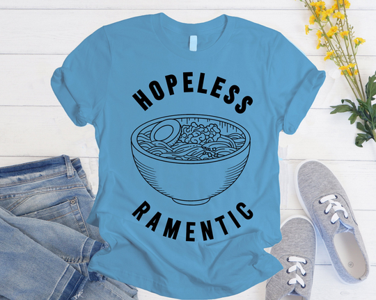 Hopeless Ramentic, Ramen Shirt, Lovers Gift, Tee, T-Shirt, T