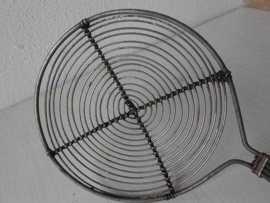 Vintage Skimmer Kitchen Utensil Vegetable Ladler Rusty Wire 40S