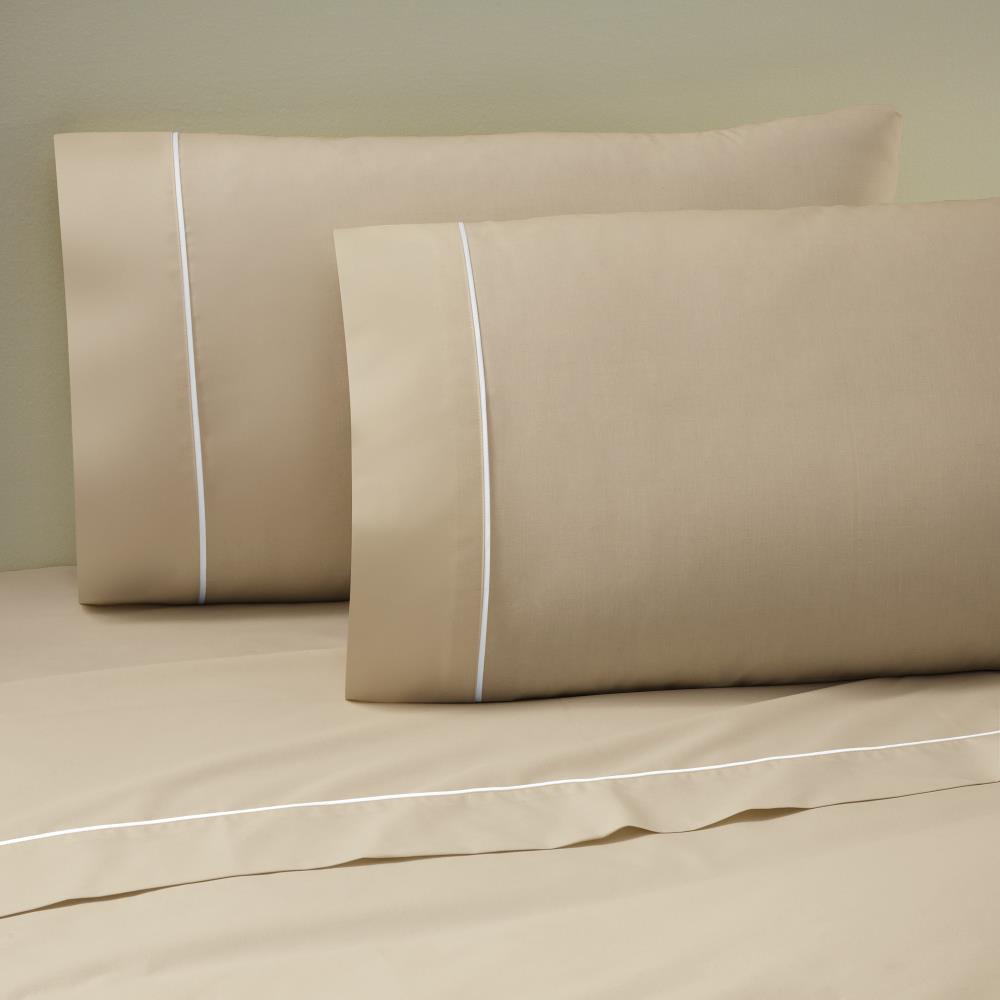WestPoint Home Martex Pipeline Khaki Standard Cotton Polyester Blend Pillow Case in Brown | 028828572028