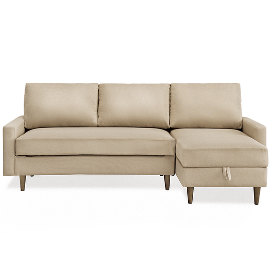 Clihome Modern Beige Polyester/Blend Sectional in Off-White | GTCH-2ACA328