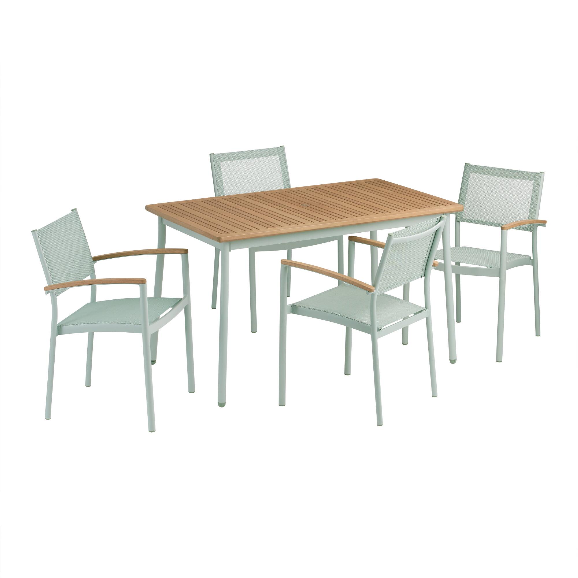 Aqua Metal And Wood Esperanza Outdoor Patio Dining Collection by World Market