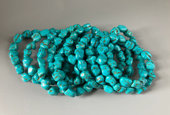 Howlite Turquoise Chunky Nugget Bracelet