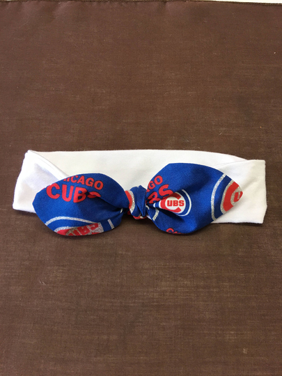 Chicago Cubs Stretch/Athletic/Workout/Cheer Headband. Baby Bow. Baseball. Mlb Baseball Knit Hair Accessory