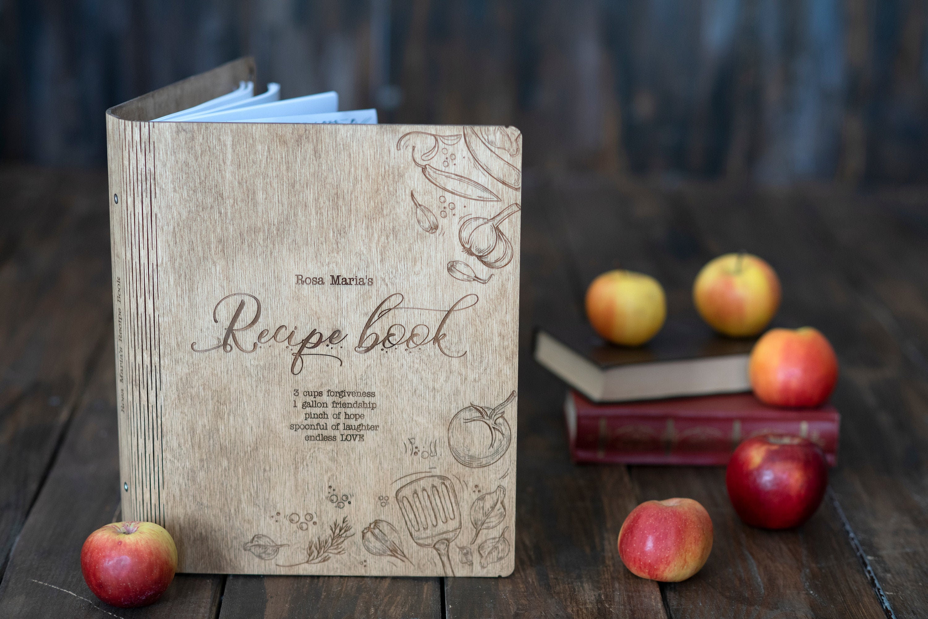 Recipe Book /Heirloom Blank Binder/Personalize Family Cookbook/Christmas Gift For Mom/Recipe Journal/Anniversary