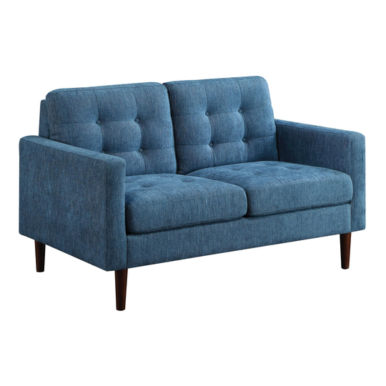 Mid Century Tufted Cannon Upholstered Loveseat: Gray - Fabric by World Market