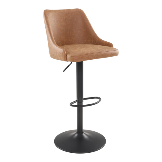 Faux Leather Adjustable Goshen Stool: Gray by World Market