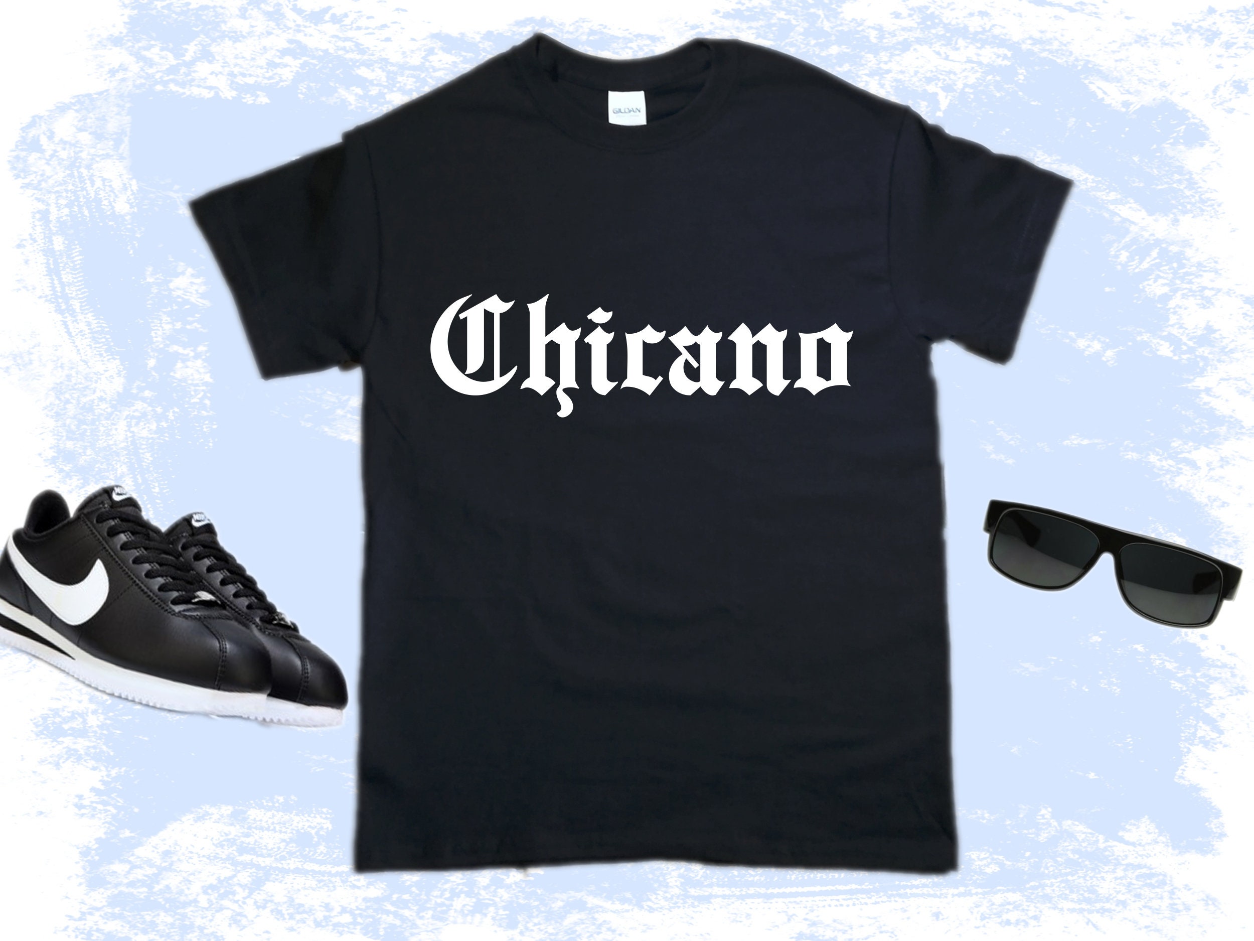 Chicano Shirt - Vato Cholo Funny Shirt Old English T-Shirt Playera Orgullo Latino Mexican American Pride