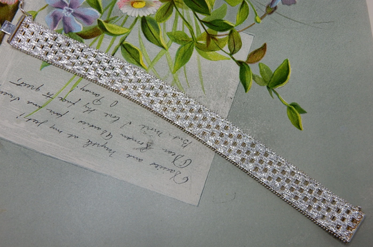 sterling Silver Milor Italy Woven Mesh Link Bracelet Saz53