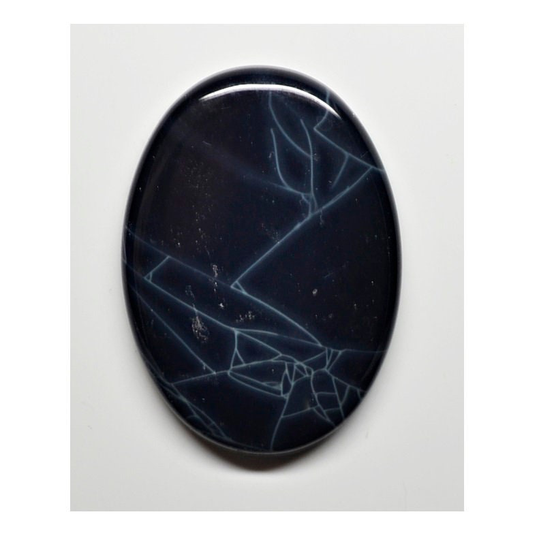 Spiderweb Obsidian 29.44 Ct Oval Cabochon 34.90 X 24.85 4.40mm Max609 Blue Gemstone Loose Gem Stone Smooth Cab