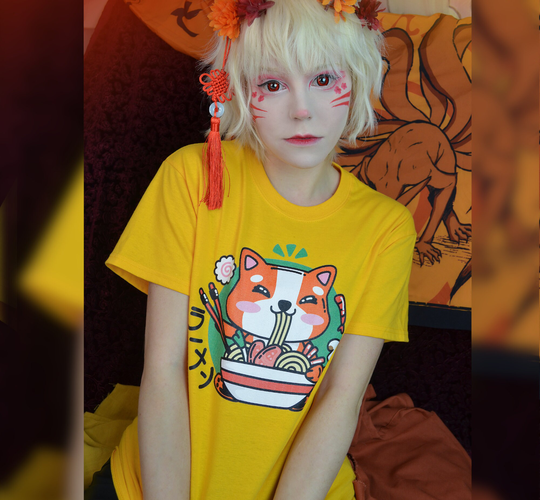 Kawaii Shirt - Yume Clothing T-Shirt Kawaii Fairy Kei Shiba Inu Ramen 533T