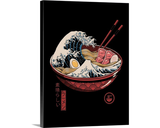 Great Ramen Wave Canvas Wall Art Print
