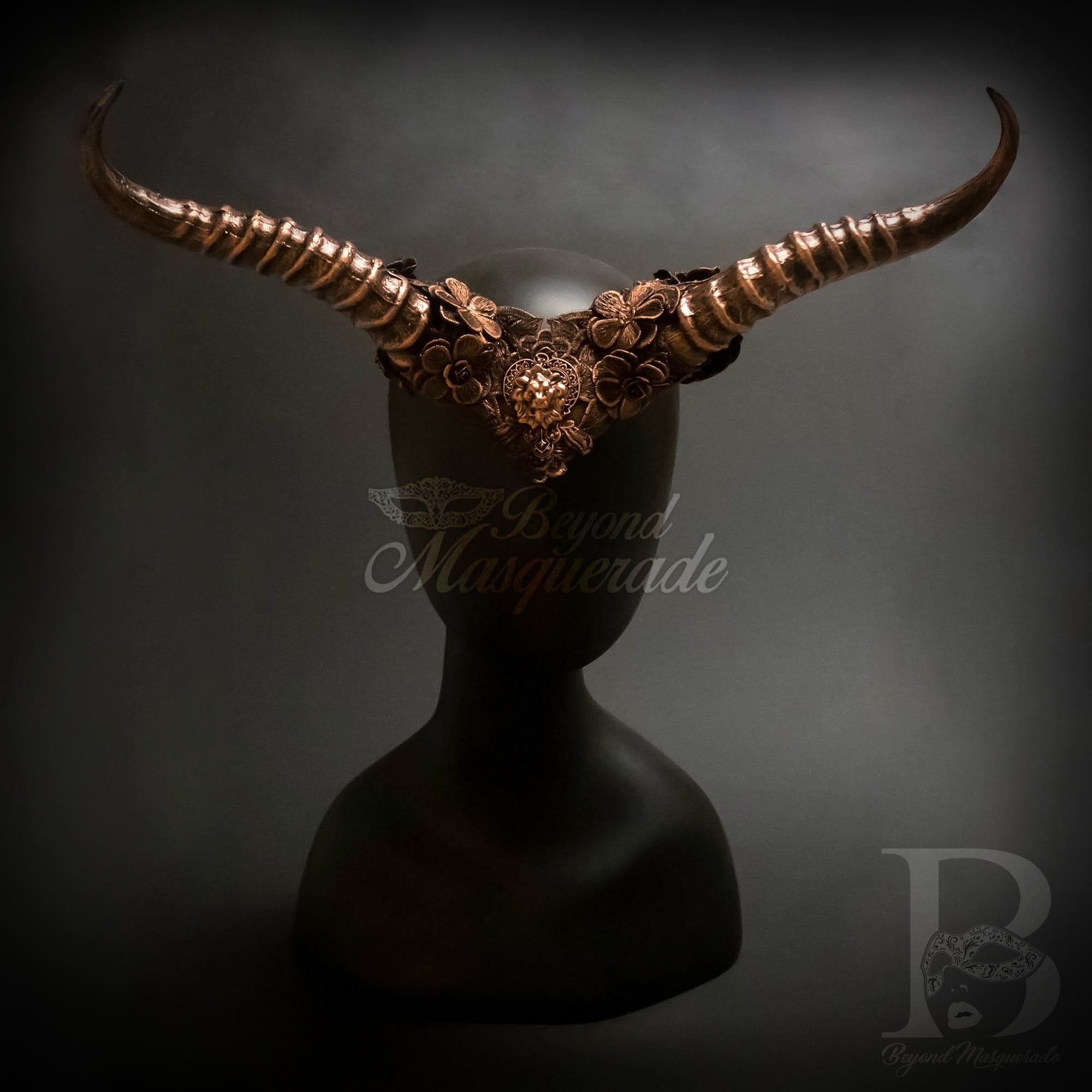 Ram Horns Headband, Maleficent Horns, Halloween Costume, Headband Masquerade Mask, Hair Decor Costume - Copper