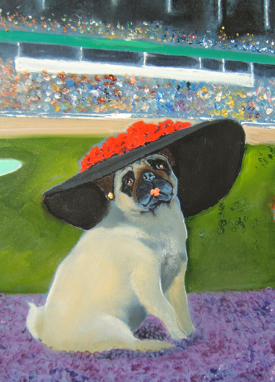 Pug Dog Art Print Of An Original Oil Painting/"Where's My Mint Julep"/ 8 X 10
