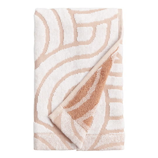 Hazel And White Sculpted Wave Camila Hand Towel: Yellow - Cotton by World Market