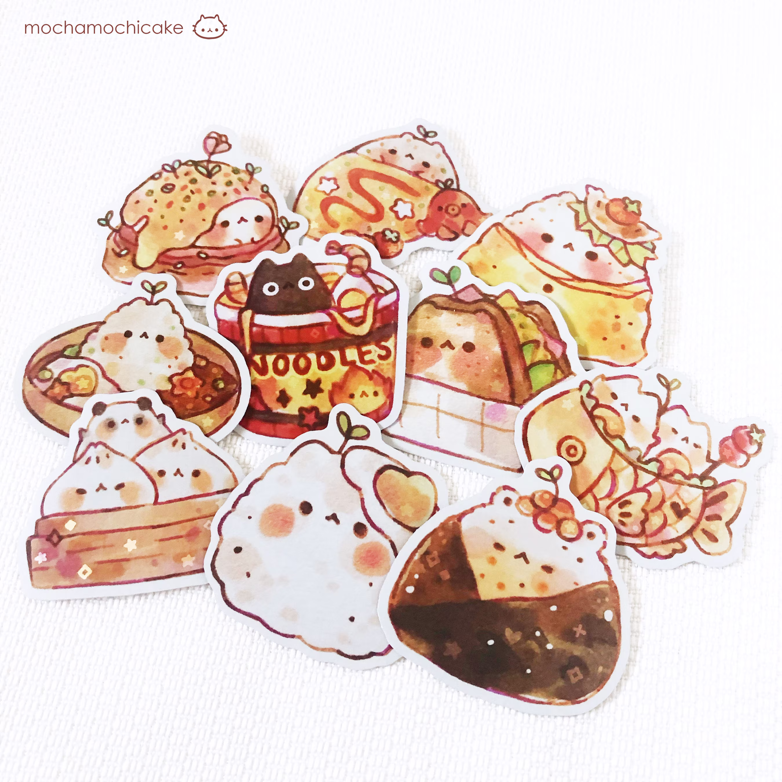 Cute Animal Foodies Stickers/ Matte/ Holographic/ Die Cut Laptop Vinyl Journal/ Bottle/ Art