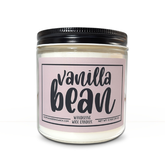 Vanilla Bean Scented Candle | Gift For Her Him Soy Blend Candles Housewarming New Home