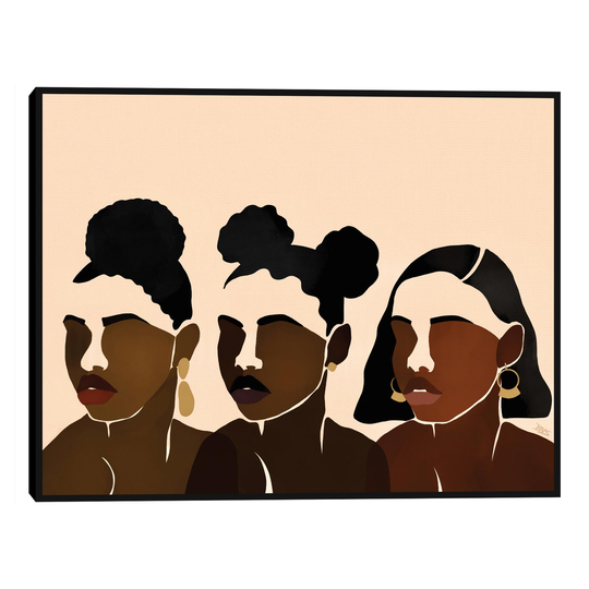 Sisters 2 By Bria Nicole Framed Canvas Wall Art: Natural - Medium by World Market