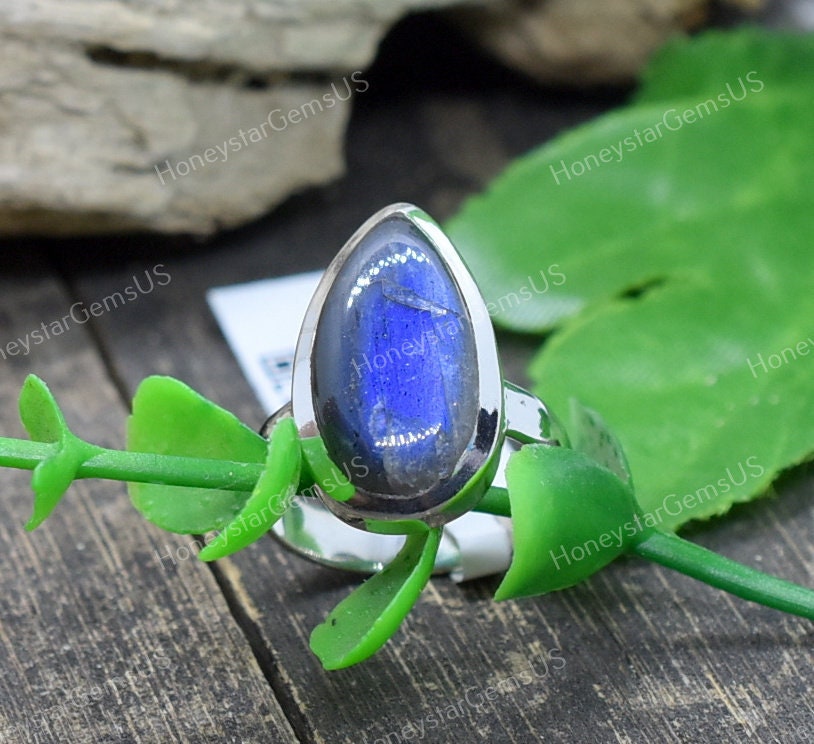 Labradorite Ring 7 Us Silver Ring, Fine Jewelry, Statement Gift For Mother, Rings For Women, Costume Jewelry #ia 30