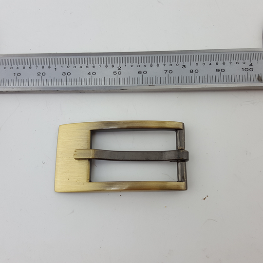 4 Pieces Skinny Rectangular Matte Brass Belt Buckle