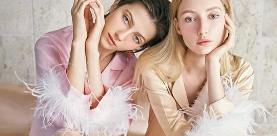 Pajamas Silk Satin Blend Shorts Set Feathers On Cuff Beautiful For Brides & Bridesmaids. White Blue Pink. Option To Add More Feathers