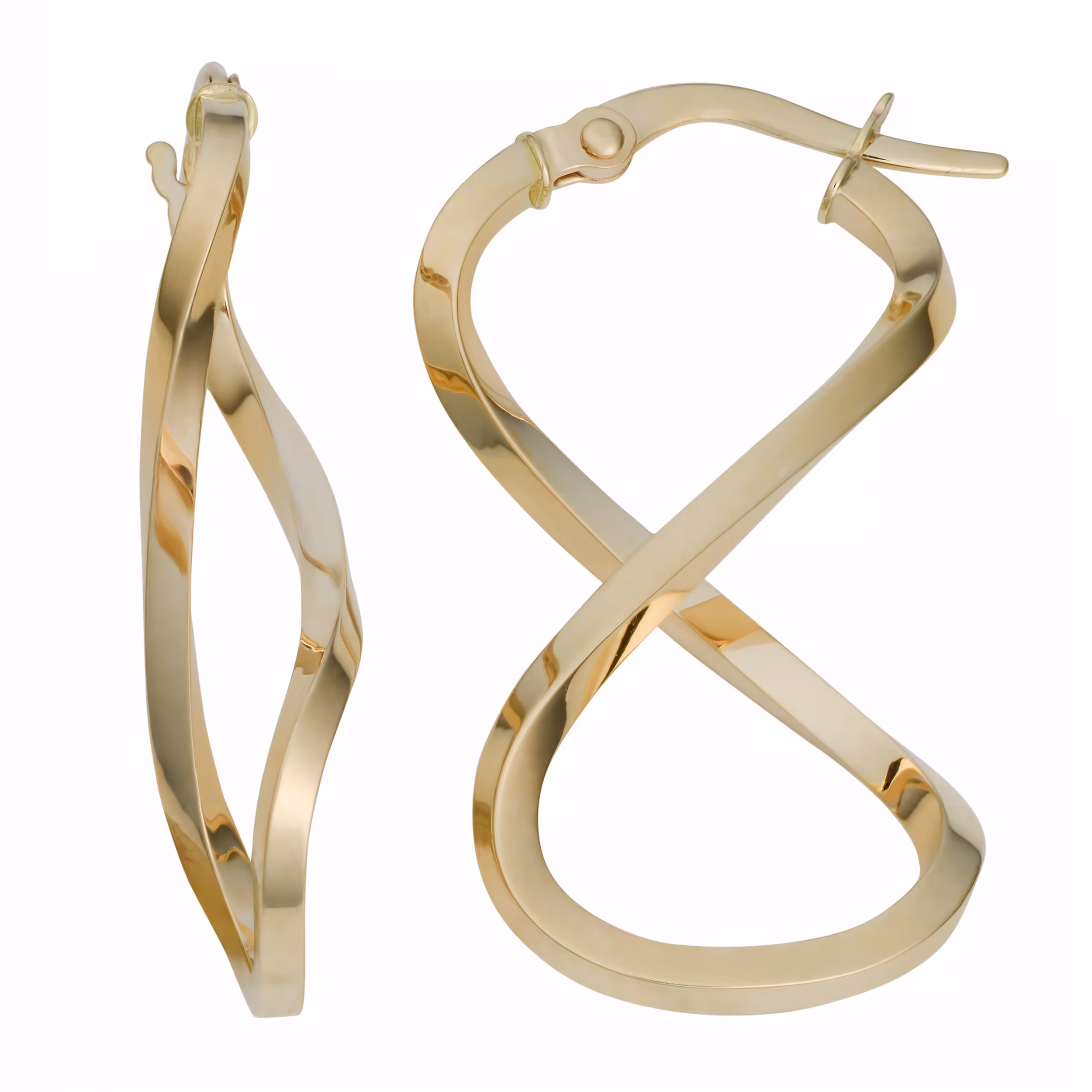 14K Yellow Gold Infinity Earrings