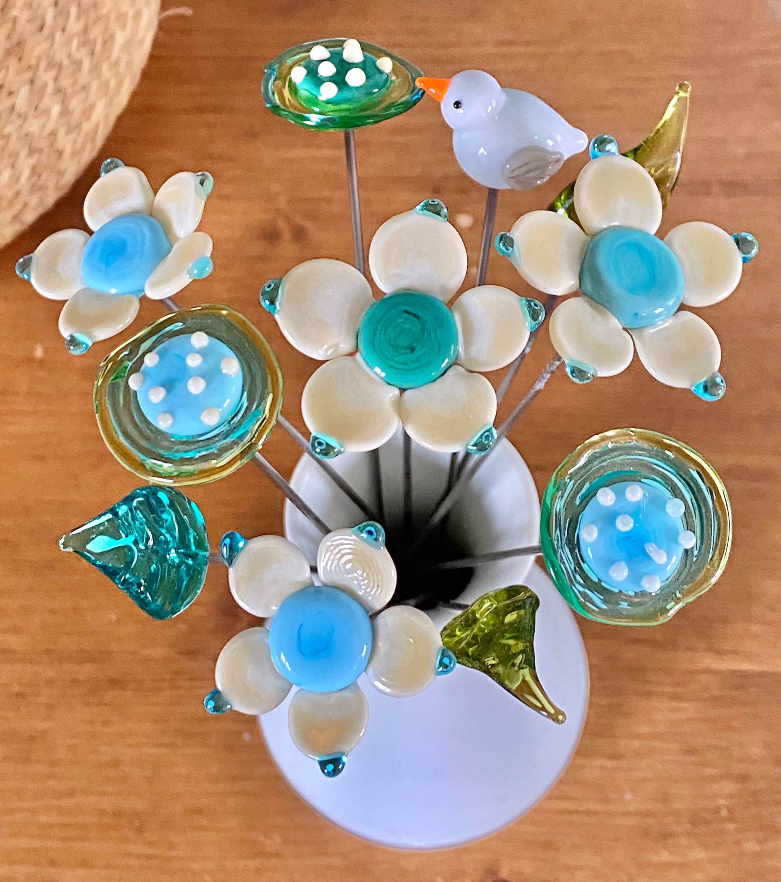 Lampwork Cornish Coast Glass Flower Bouquet