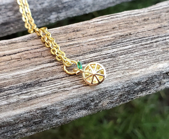 Tiny Lemon Necklace. Gift For Mom, Anniversary Gift, Birthday, Bridesmaids, Women