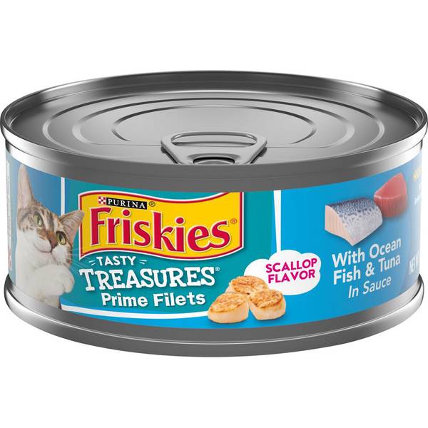 Friskies 5.5 oz Tasty Treasures With Ocean Fish & Tuna Wet Cat Food