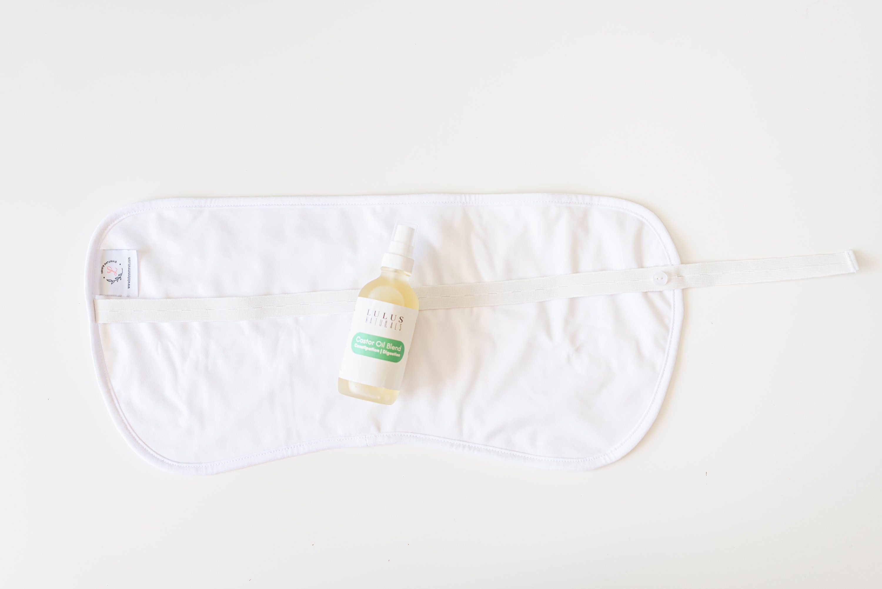 Constipation Organic Castor Oil Blend + Cotton Velour Compress Bundle