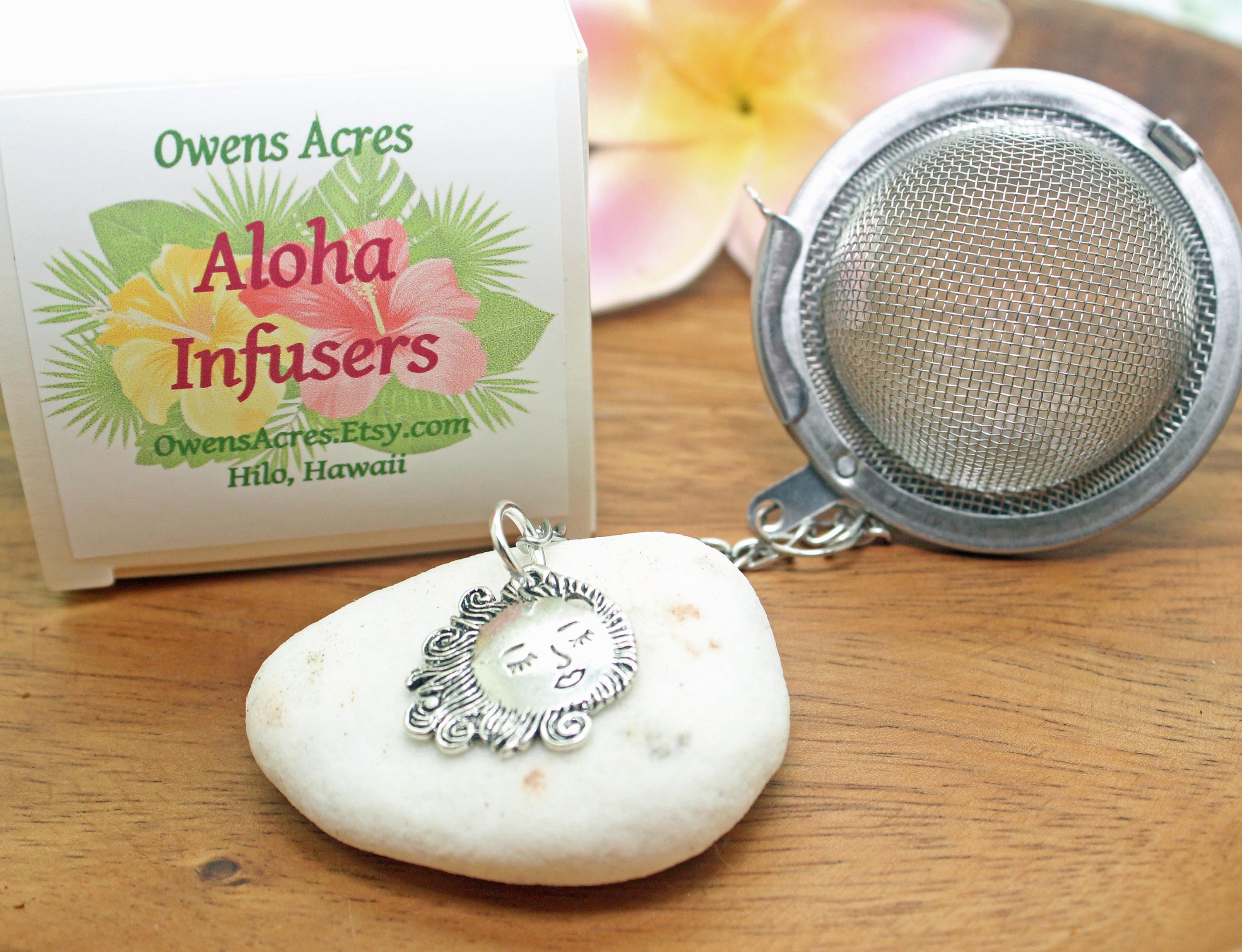 Tea Ball Infuser With Sun Charm - Ball, Strainer, Infuser, Loose Leaf Tea, Brewing, Summer Solstice, Sunshine