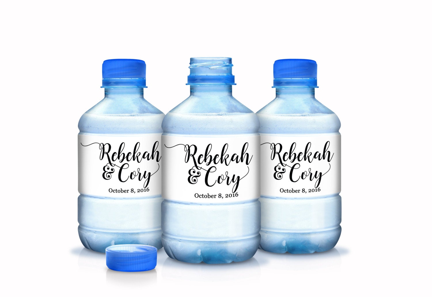 30 Personalized Custom Calligraphy Waterproof Water Bottle Labels - Great For Weddings, Bridal Showers, Birthdays, Anniversaries
