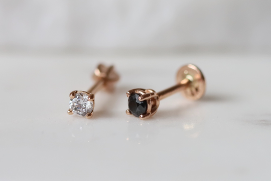 Tiny 18 Gauge Flat Back Labret Piercing, Delicate Gold Piercing, Helix Piercing, Cartilage, Tragus Piercing