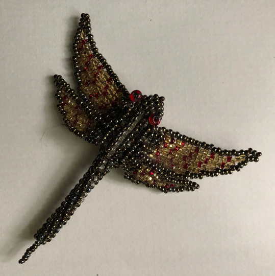 Handmade Beaded Dragonfly Pin