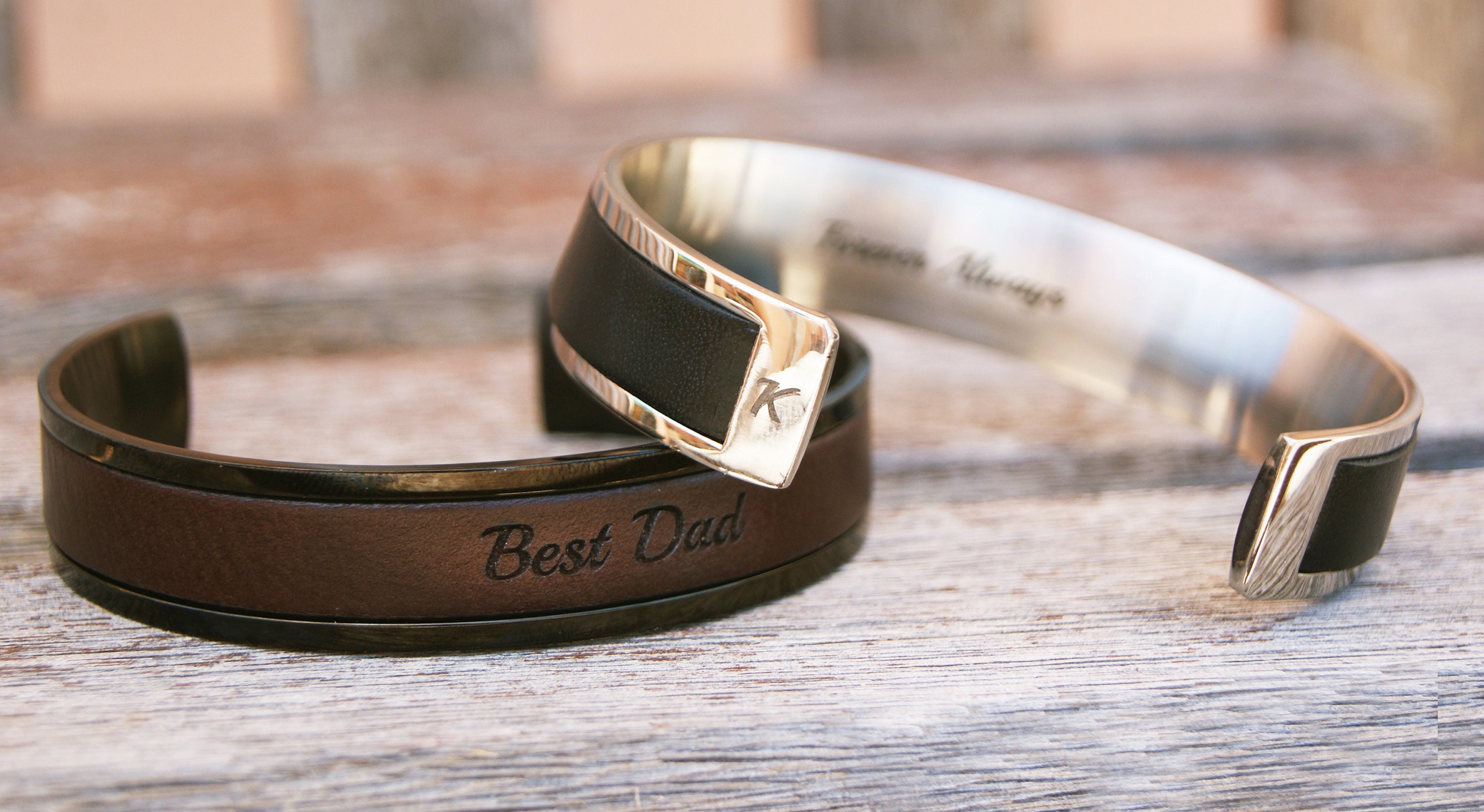 Anniversary Gifts For Men Personalized Mens Bracelet/Gift For Dad With Custom Engraving From Wife Husband Birthday H