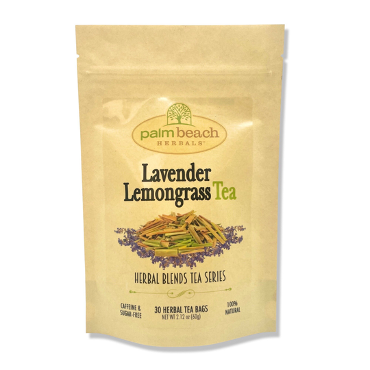 Lavender Lemongrass Tea - Herbal Blends Series By Palm Beach Herbals | 30 Bags 100% All Natural