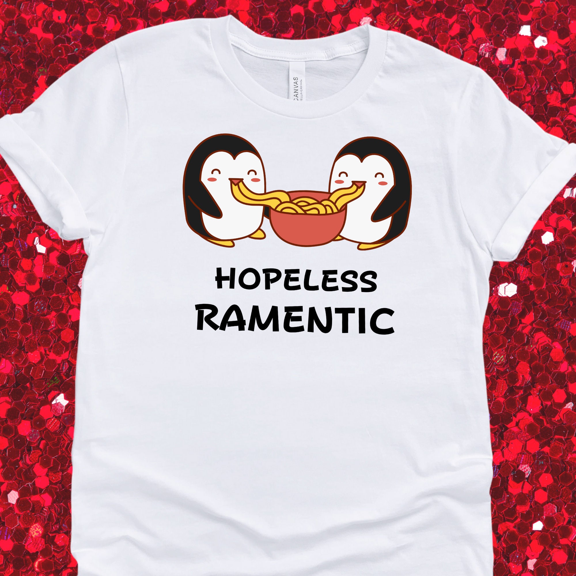 Ramen T-Shirt, Ramen Shirt, Penguin T-Shirt, Kawaii Lover Gift, Funny Asian Shirt