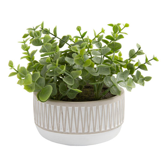 Faux Eucalyptus Plant in Geo Pot: Gray/Green by World Market