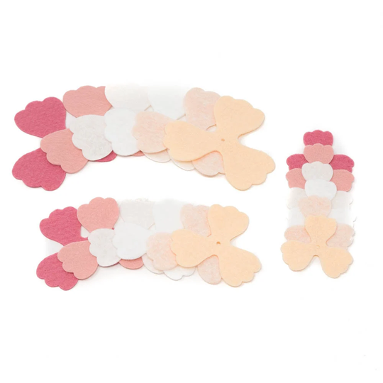 36 Pansy Wool Blend Felt Die Cut Applique Flowers - Rosey Cheeks Colors