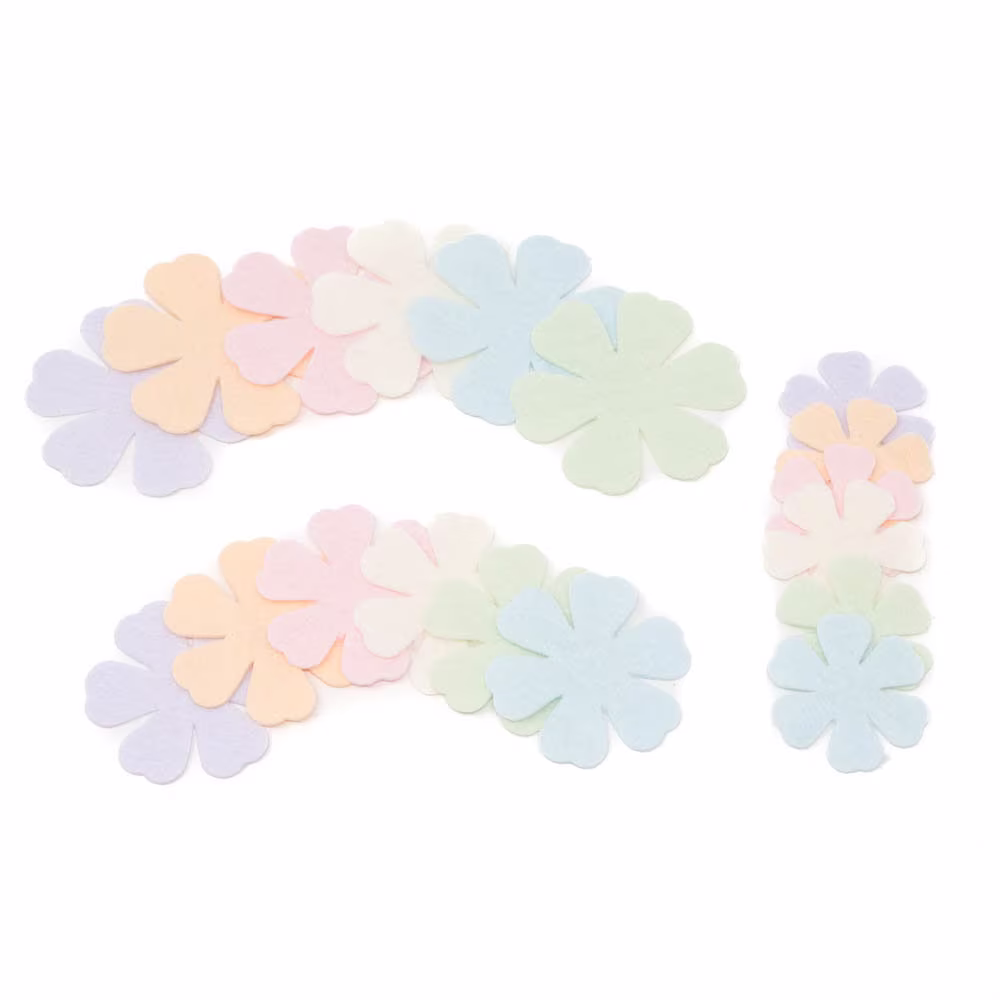 18 Chloe Wool Blend Felt Die Cut Applique Flowers - Sweet Dream Colors