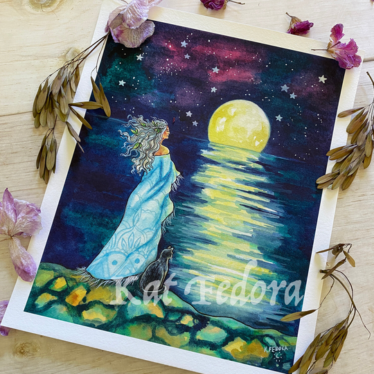 The Wise Woman & Sea, Print, 8x10 Inches