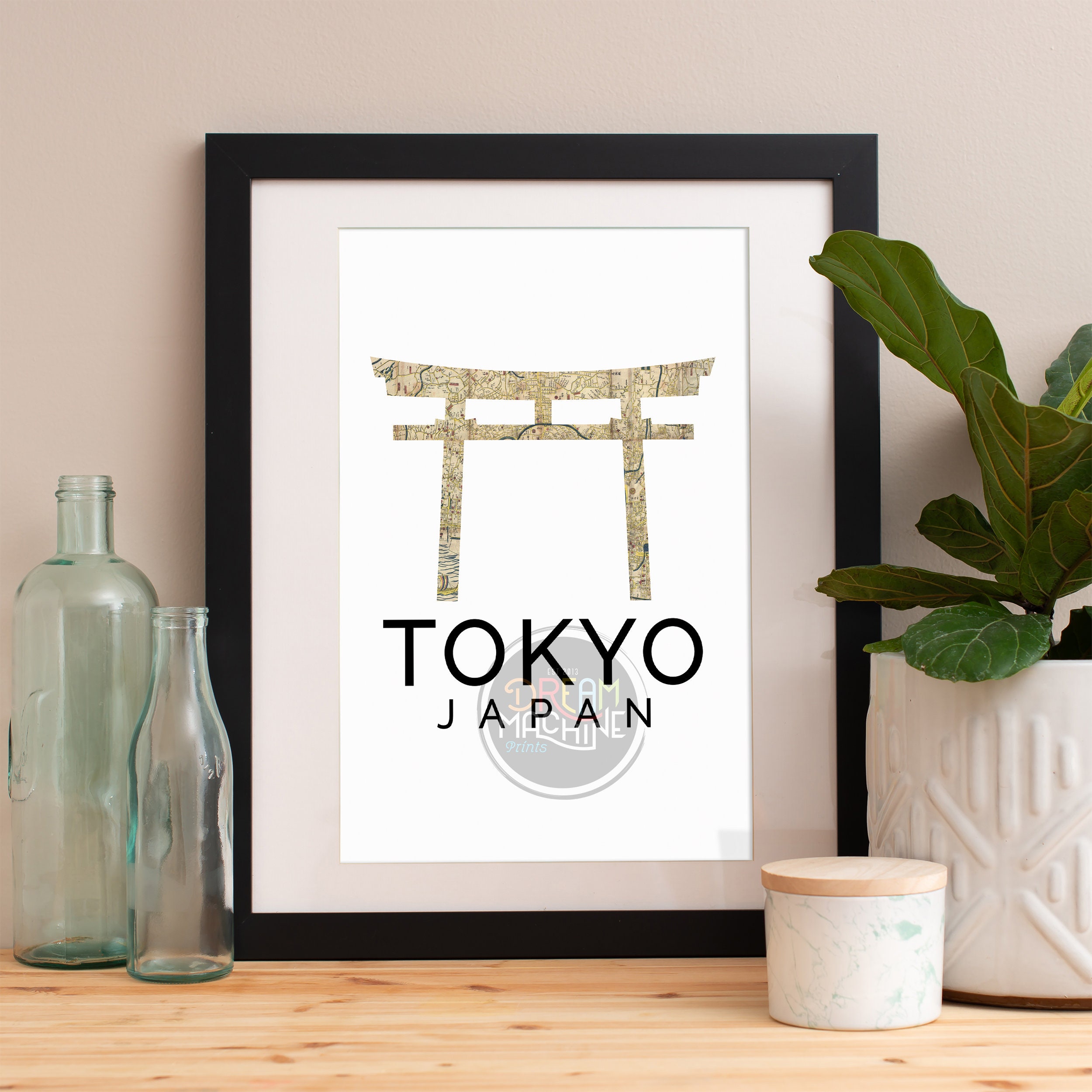 Tokyo Print, Skyline, Art, Poster, Watercolor, Art Map, Wall