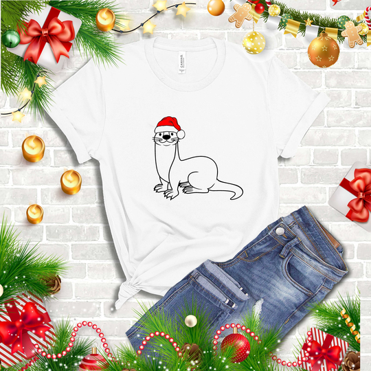 Christmas Ferret Shirt, Lover Funny Animal Black Tshirt