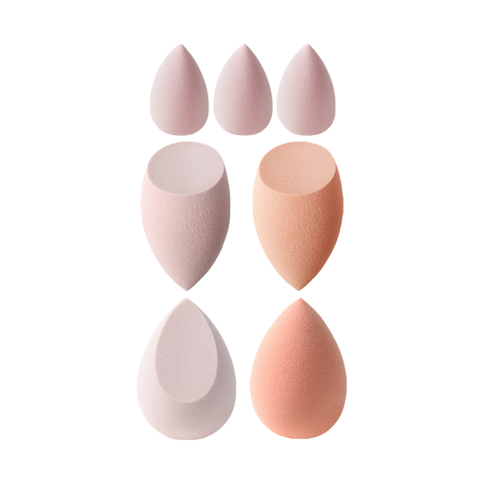 7Pcs Makeup Applicator Dust Proof Skin-friendly Synthetic Sponge Beauty Makeup Blending Sponge for Gift - pink