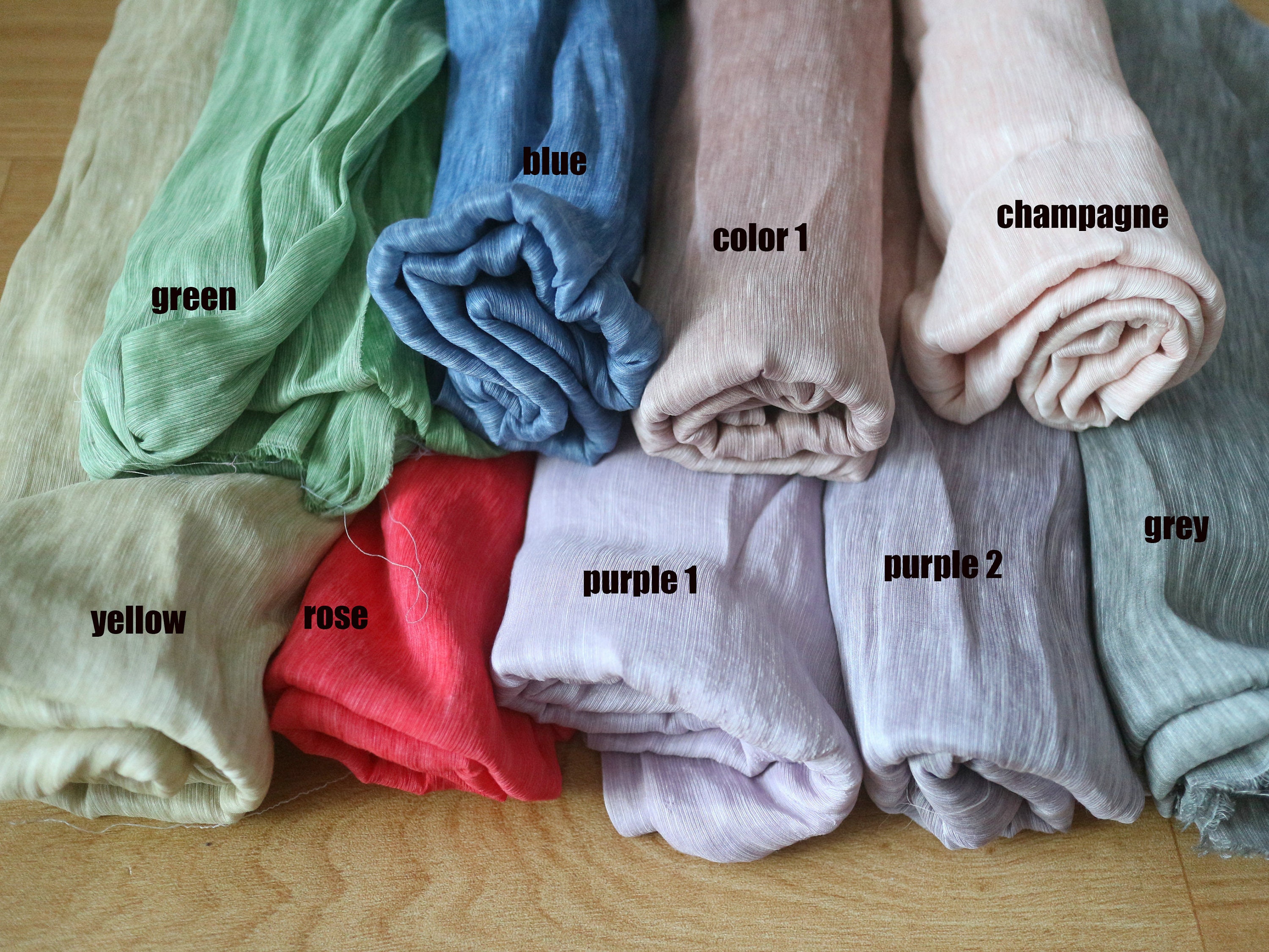 Silk Blend Linen Fabric For Sale , Silk & Linen Fabric, Silk Crinkle Fabric For Scarf, Colored