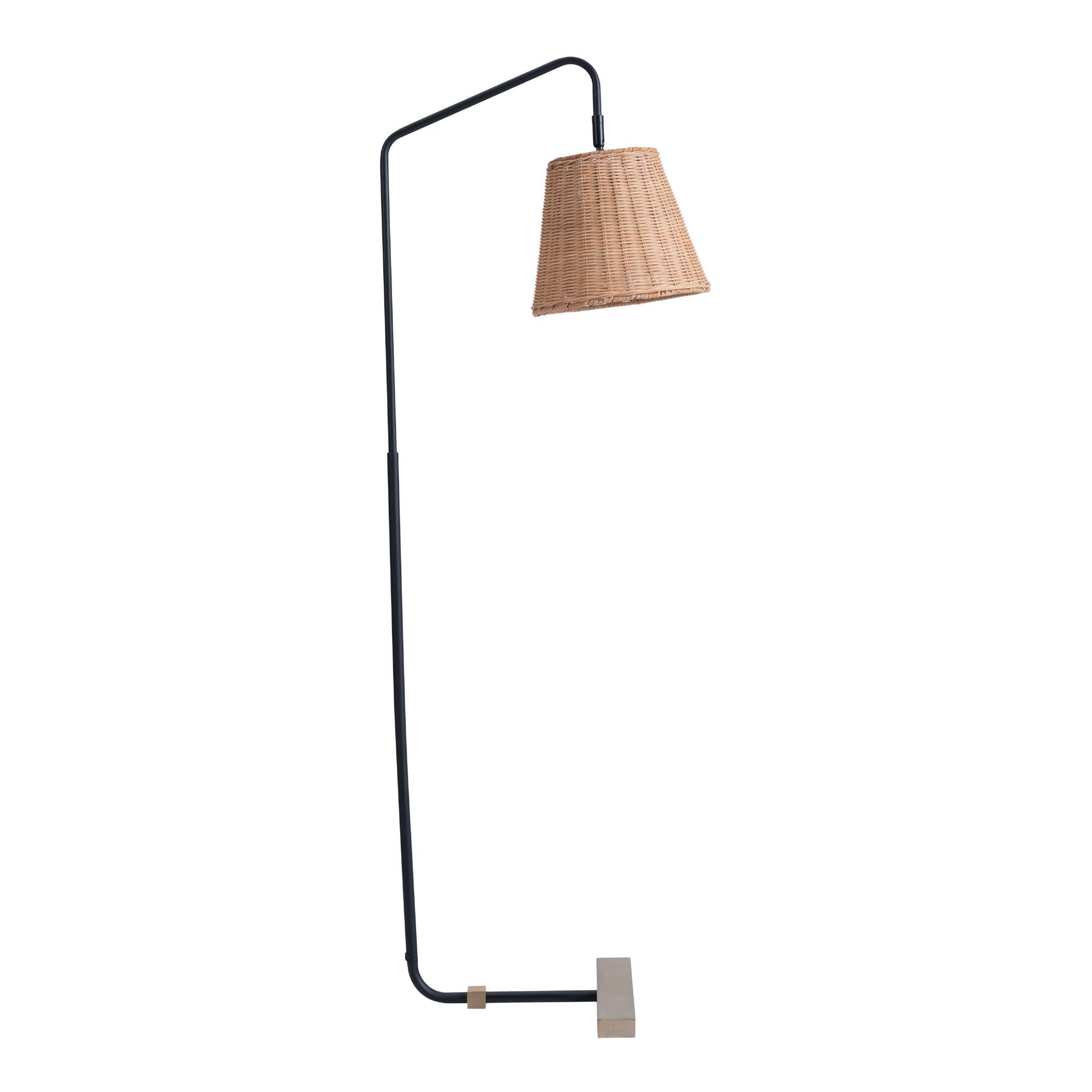 Rattan and Metal Clipper Floor Lamp: Natural by World Market