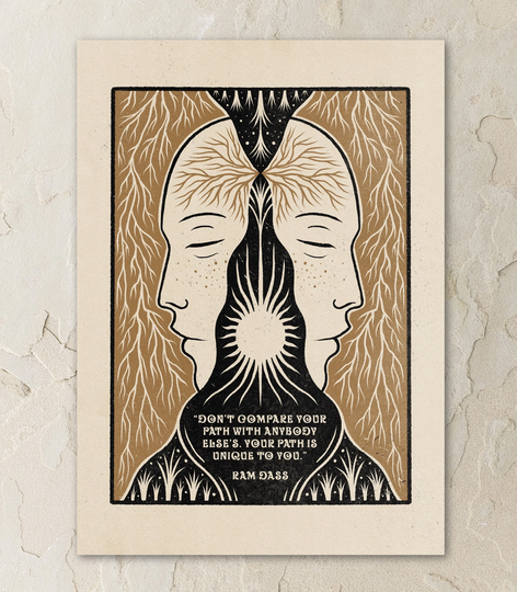 Unique Path, Quote, Spiritual Décor, Plant Art, Inspirational Quote Print, High Vibration, Rustic Boho Bohemian Decor