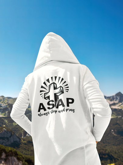Heavy Blend Hooded Sweatshirt "Asap" Printed On Back Black Font