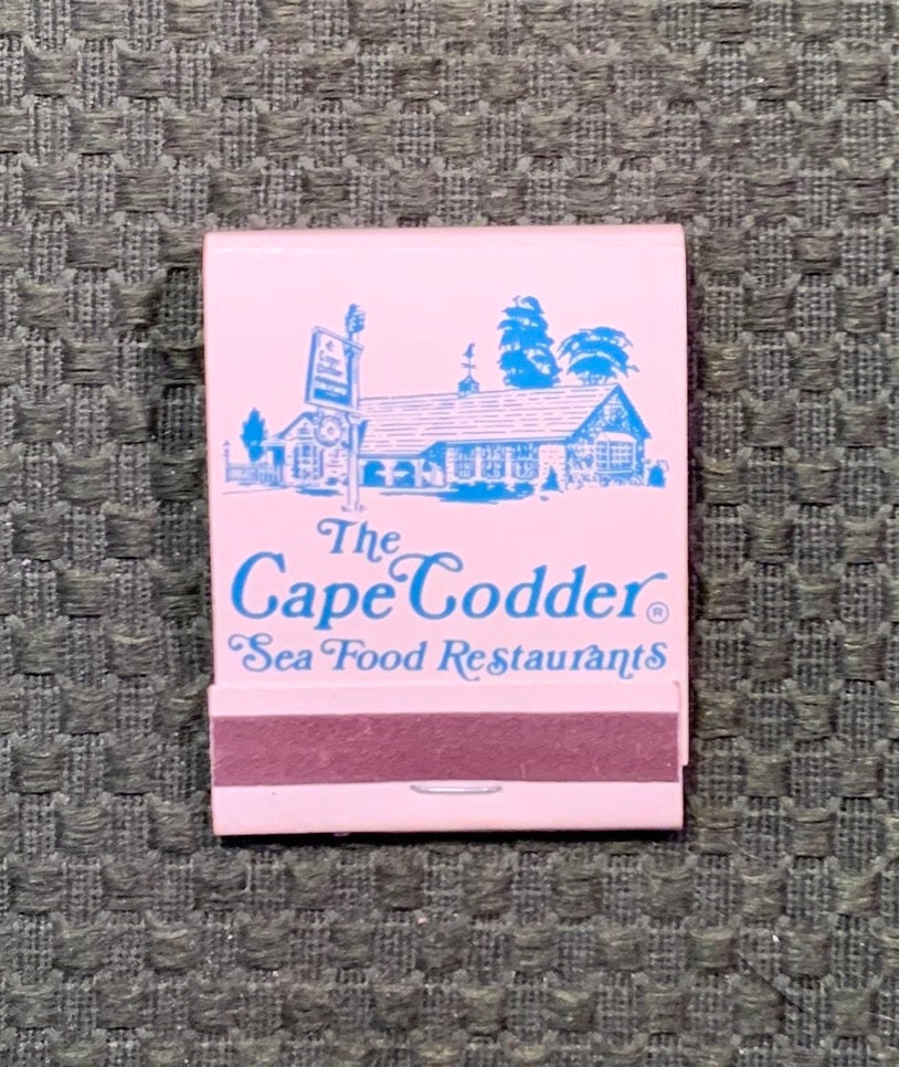 Vintage Matchbook, The Cape Codder, Seafood, Restaurant, Lexington, Kentucky, Front Strike, with 20 Match Sticks, Free Ship in Usa
