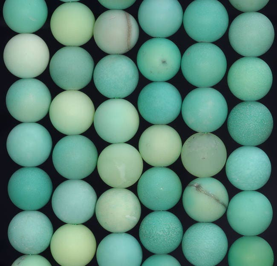 8mm Natural Matte Moss Green Opal Gemstone Grade Aaa Round Loose Beads 15.5 Inch Full Strand | 80004720-924