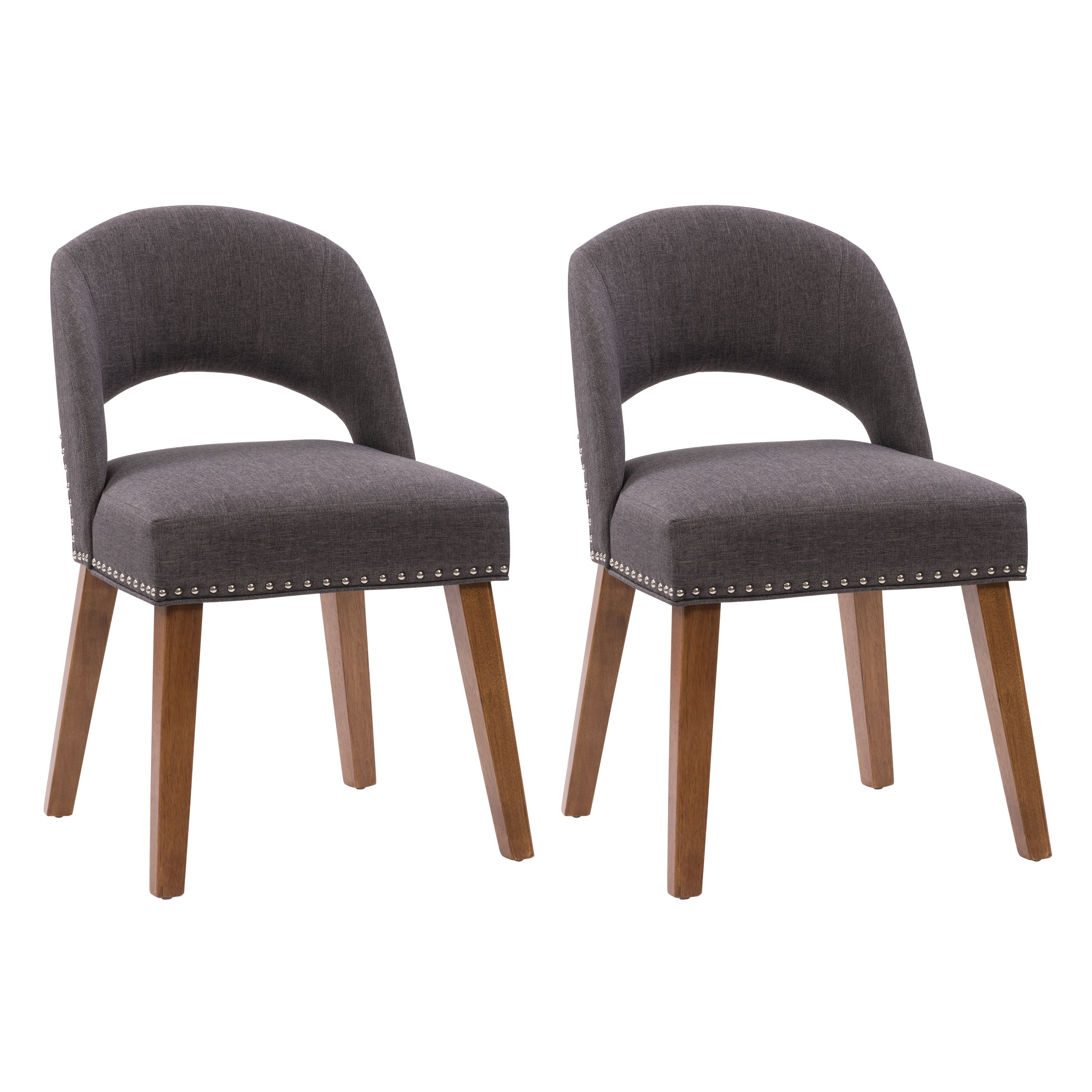 CorLiving Tiffany Polyester/Polyester Blend Upholstered Dining Side Chair (Wood Frame) in Gray | TNY-255-C
